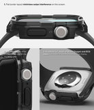 Apple Watch 11 / 10 (42mm) Case | Fusion Bumper - Three views showing flat borders, beveled crown access, and sensor support.