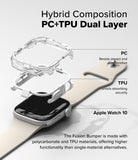 Apple Watch 11 / 10 (46mm) Case | Fusion Bumper - Exploded view of a dual-layer PC and TPU bumper case for Apple Watch.