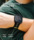 Apple Watch 11 / 10 (46mm) Case | Air Sports - Black protective case on an Apple Watch with a woven sport band.