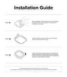 Apple Watch 11 / 10 (42mm) Cover | Bezel Styling - Three-step installation guide showing cleaning, adhesive removal, and attachment.