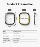 Apple Watch 11 / 10 (42mm) Cover | Bezel Styling - Technical diagram showing dimensions, weight, and adhesive back.