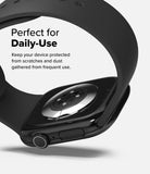 Apple Watch 11 / 10 (46mm) Cover | Bezel Styling - Close-up of a black Apple Watch with a protective bezel cover.