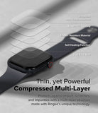 Apple Watch 11 / 10 (42mm) Screen Protector | Dual Easy Film - Exploded view of multi-layer screen protector on watch.