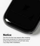 Apple Watch 11 / 10 (42mm) Screen Protector | Dual Easy Film Pro - Close-up of a faint horizontal line on a watch screen.