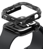 Apple Watch 11 / 10 (42mm) Case | Fusion Bumper - Transparent black protective bumper hovering above a black Apple Watch.