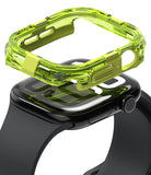 Apple Watch 11 / 10 (42mm) Case | Fusion Bumper - Neon green translucent protective bumper hovering above a black watch.