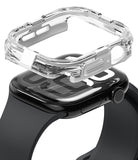Apple Watch 11 / 10 (46mm) Case | Fusion Bumper - Clear protective bumper case hovering above a black Apple Watch.