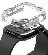 Apple Watch 11 / 10 (46mm) Case | Fusion Bumper - Clear protective bumper case hovering above a black Apple Watch.