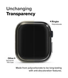 Apple Watch 11 / 10 (42mm) Case | Slim - Split view comparing clear Ringke polycarbonate case to yellowed TPU case.