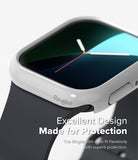 Apple Watch 11 / 10 (42mm) Case | Slim - Close-up of a light gray Ringke slim protective case on an Apple Watch.