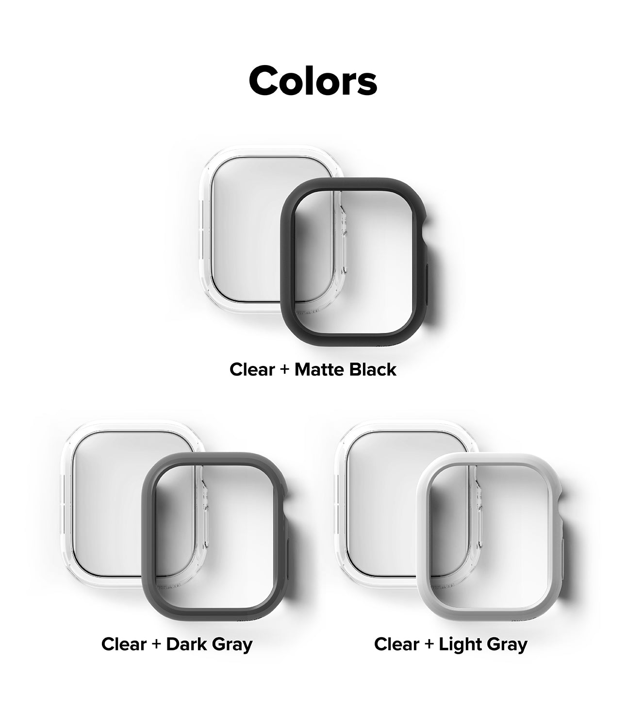 Apple Watch 11 / 10 (42mm) Case | Slim - Three pairs of clear and colored slim protective cases for Apple Watch.