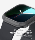 Apple Watch 11 / 10 (46mm) Case | Slim - Dark gray slim protective case on an Apple Watch with a black silicone band.