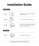 Apple Watch 12 46mm | Slim (2P) - An installation and removal guide sheet with black text and line drawings showing step-by-step instructions for mounting and taking off a smartwatch case on a white background.