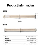 Apple Watch 42·41·40·38 mm | Sports Air Loop - Technical diagram showing dimensions and specs of a cream nylon watch band.
