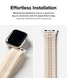 Apple Watch 42·41·40·38 mm | Sports Air Loop - Apple Watch Sports Air Loop - Beige woven watch band with white connector attaching to an Apple Watch face.