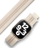 Apple Watch 42·41·40·38 mm | Sports Air Loop - Cream-colored woven nylon watch band attached to an Apple Watch.