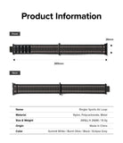 Apple Watch 49·46·45·44·42 mm | Sports Air Loop - Front and back views of a striped gray nylon watch band with dimensions.