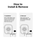 Apple Watch 49·46·45·44·42 mm | Sports Air Loop - Apple Watch Sports Air Loop - Instructional diagram showing how to slide a watch band into and out of the watch casing.