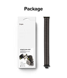 Apple Watch 49·46·45·44·42 mm | Sports Air Loop - Ringke packaging box next to a textured black Sports Air Loop watch band.