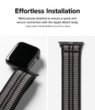 Apple Watch 49·46·45·44·42 mm | Sports Air Loop - A black Apple Watch band with a metal connector attaching to a watch.