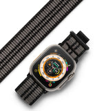 Apple Watch 49·46·45·44·42 mm | Sports Air Loop - Apple Watch Ultra with a textured Eclipse Gray woven nylon band.