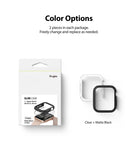 Apple Watch Series 6 / 5 / 4 / SE  (44mm) Case | Slim (2 Pack) - Apple Watch Series 6 / 5 / 4 / SE (44mm) Case - Retail packaging and two slim protective cases in clear and matte black.