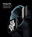 Apple Watch Series 6 / 5 / 4 / SE  (44mm) Case | Slim (2 Pack) - Apple Watch Series 6 / 5 / 4 / SE (44mm) Case - Two Apple Watches with slim black protective cases on blue bands.