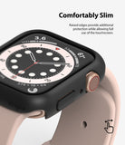 Apple Watch Series 6 / 5 / 4 / SE  (44mm) Case | Slim (2 Pack) - Apple Watch Series 6 / 5 / 4 / SE (44mm) Case | Slim (2 Pack) - Close-up of a black slim protective case on an Apple Watch.
