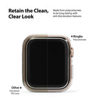 Apple Watch Series 6 / 5 / 4 / SE  (44mm) Case | Slim (2 Pack) - Apple Watch Series 6 / 5 / 4 / SE (44mm) Case - Comparison of clear Ringke polycarbonate vs. discolored TPU case.