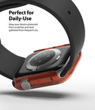 Apple Watch Series 6 / 5 / 4 / SE (40mm) Case | Slim (2 Pack) - Translucent orange protective case on an Apple Watch.