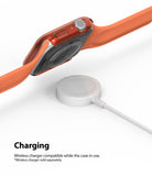 Apple Watch Series 6 / 5 / 4 / SE (40mm) Case | Slim (2 Pack) - Apple Watch with clear slim case hovering above a wireless charger.