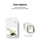 Apple Watch Series 6 / 5 / 4 / SE (40mm) Case | Slim (2 Pack) - Retail packaging next to clear and olive green watch cases.