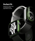 Apple Watch Series 6 / 5 / 4 / SE (40mm) Case | Slim (2 Pack) - Two Apple Watches with green slim protective cases.