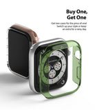 Apple Watch Series 6 / 5 / 4 / SE (40mm) Case | Slim (2 Pack) - Two transparent Apple Watch cases in clear and green.