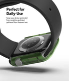 Apple Watch Series 6 / 5 / 4 / SE (40mm) Case | Slim (2 Pack) - Green translucent protective case on an Apple Watch.