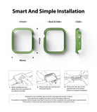 Apple Watch Series 6 / 5 / 4 / SE (40mm) Case | Slim (2 Pack) - Green 40mm watch cases shown from front and side views.