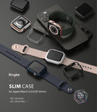 Apple Watch Series 6 / 5 / 4 / SE  (44mm) Case | Slim (2 Pack) - Apple Watch Series 6 / 5 / 4 / SE (44mm) Case | Slim (2 Pack) - Assorted slim protective cases and watches on a desk.