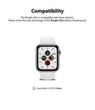 Apple Watch Series 6 / 5 / 4 / SE (40mm) Case | Slim (2 Pack) - White Apple Watch with digital face and compatibility text.