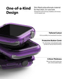 Apple Watch Series 6 / 5 / 4 / SE (40mm) Case | Slim (2 Pack) - Stacked purple transparent protective watch cases.