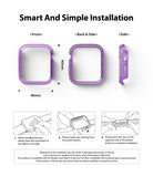 Apple Watch Series 6 / 5 / 4 / SE (40mm) Case | Slim (2 Pack) - Purple 40mm watch cases shown from front and side views.