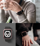 Apple Watch Series 6 / 5 / 4 / SE (40mm) Case | Slim (2 Pack) - Rose gold slim protective case on black Apple Watch bands.