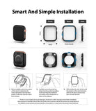 Apple Watch Series 6 / 5 / 4 / SE (44mm) | Full Frame - Instructional diagram showing protective frame installation.