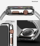 Apple Watch Series 6 / 5 / 4 / SE (44mm) | Full Frame - Chrome watch case showing raised bezel, buttons, and cutouts.