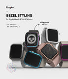 Apple Watch Series 6 / 5 / 4 / SE (40mm) | Premium Bezel Styling Silver + Black - Apple Watch Bezel Styling - Multiple Apple Watches with colorful, metallic protective bezels in various finishes.