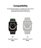 Apple Watch Series 6 / 5 / 4 / SE (40mm) | Premium Bezel Styling Silver + Black - Compatibility chart for 40mm vs 44mm.