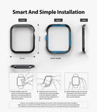 Apple Watch Series 6 / 5 / 4 / SE (40mm) | Bezel Styling - Installation guide showing bezel dimensions and steps.