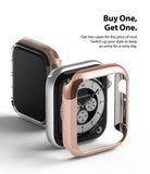 Apple Watch Series 6 / 5 / 4 / SE (40mm) Case | Slim (2 Pack) - Two rose gold and clear protective cases for Apple Watch.
