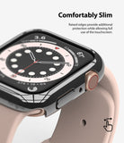 Apple Watch Series 6 / 5 / 4 / SE (40mm) Case | Slim (2 Pack) - Close-up of a slim black protective case on an Apple Watch.