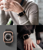 Apple Watch Series 6 / 5 / 4 / SE  (44mm) Case | Slim (2 Pack) - Apple Watch Series 6 / 5 / 4 / SE (44mm) Case | Slim (2 Pack) - Rose gold protective case on black Apple Watch.