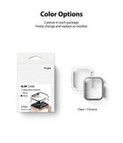 Apple Watch Series 6 / 5 / 4 / SE  (44mm) Case | Slim (2 Pack) - Apple Watch Series 6 / 5 / 4 / SE (44mm) Case | Slim (2 Pack) - Retail packaging and two clear and chrome watch cases.